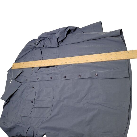 Northyard Men Button Front Shirt Blue Long Sleeve Vented Fishing Hiking X-Large - Picture 12 of 12
